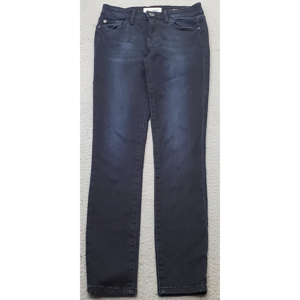 DL1961 Margaux Instaslim Jeans Womens 24 Black Denim Faded Skinny Leg Streetwear